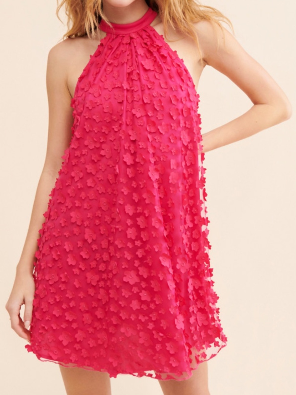 Bright Pink Halter Dress